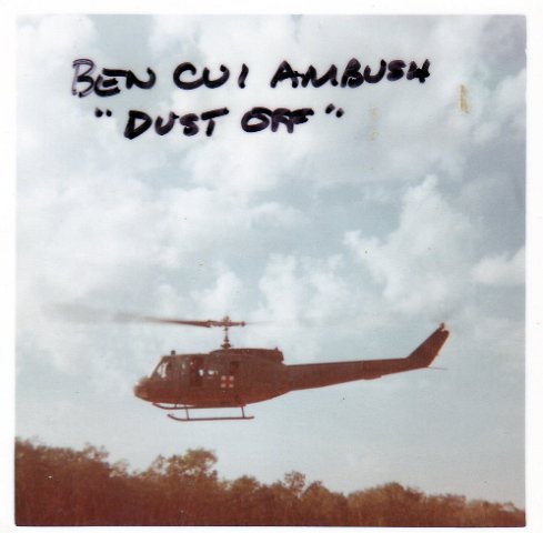 UH-1 SLICK  Medivac on Ben Cui Rubber Road